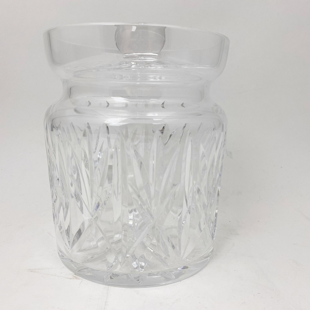 Waterford Diamond Cut Crystal Biscuit Barrel Cookie Jar Lid Clear Starburst
